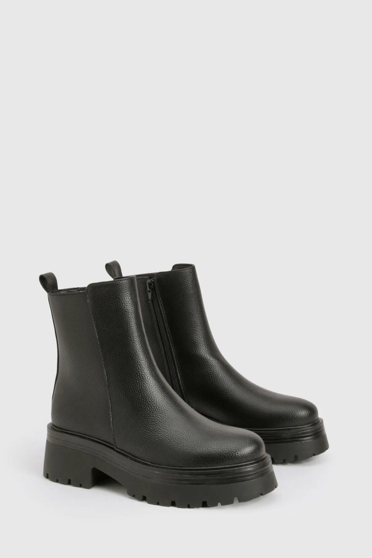 boohoo Chunky Elastic Panel Chelsea Boots< Bottes|Bottes Noires