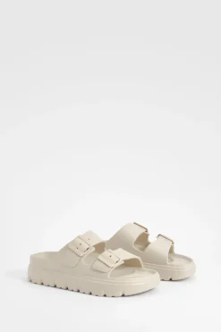 boohoo Claquettes carrées à boucle - Pointure large< Sandales