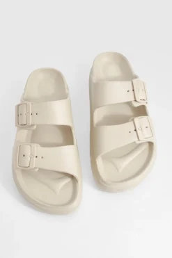 boohoo Claquettes carrées à boucle - Pointure large< Sandales
