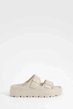 boohoo Claquettes carrées à boucle - Pointure large< Sandales