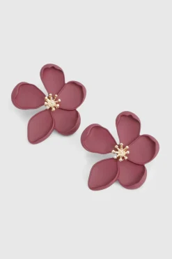 boohoo Clous d'oreilles mates à fleurs< Boucles D'Oreilles|Looks Bordeaux