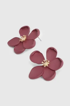 boohoo Clous d'oreilles mates à fleurs< Boucles D'Oreilles|Looks Bordeaux