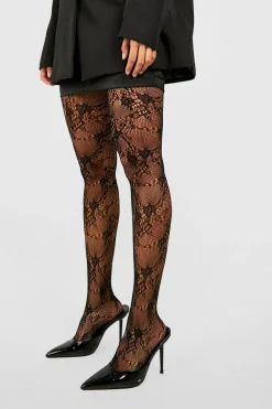 boohoo Collants Résille À Détails Dentelle<Femme Lingerie Et Sous-Vêtements|Satin Et Dentelle