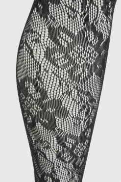 Collants Résille À Motif Floral Dispersé Naturel