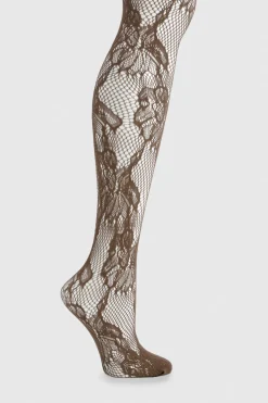 boohoo Collants Résille à Motif Floral Dentelle Grande Échelle<Femme Lingerie Et Sous-Vêtements|Satin Et Dentelle