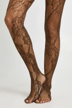 boohoo Collants Résille à Motif Floral Dentelle Grande Échelle<Femme Lingerie Et Sous-Vêtements|Satin Et Dentelle