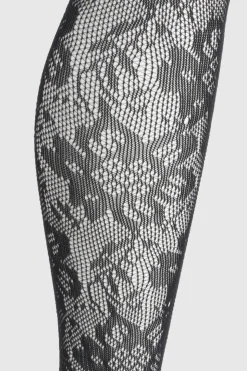 Collants Résille à Motifs Floraux en Dentelle