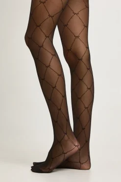 Collants transparents à détail de nœud