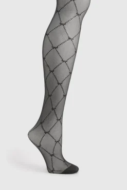 Collants transparents à détail de nœud