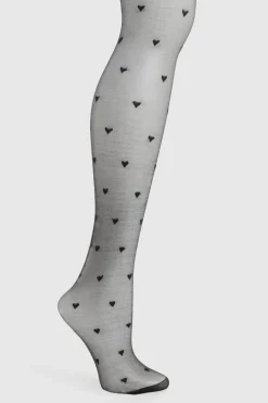 boohoo Collants Transparents À Imprimé Mini Cœurs<Femme Lingerie Et Sous-Vêtements|Collants