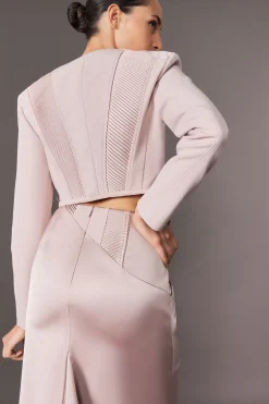 KarenMillen Collection Archive - Jupe maxi sirène en satin drapé sur mesure avec détail corset<Femme Tailleurs|Jupes