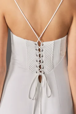 KarenMillen Collection Archive - Robe Maxi corset sur mesure en satin drapé façon queue de poisson<Femme Tailleurs|Robes Corset