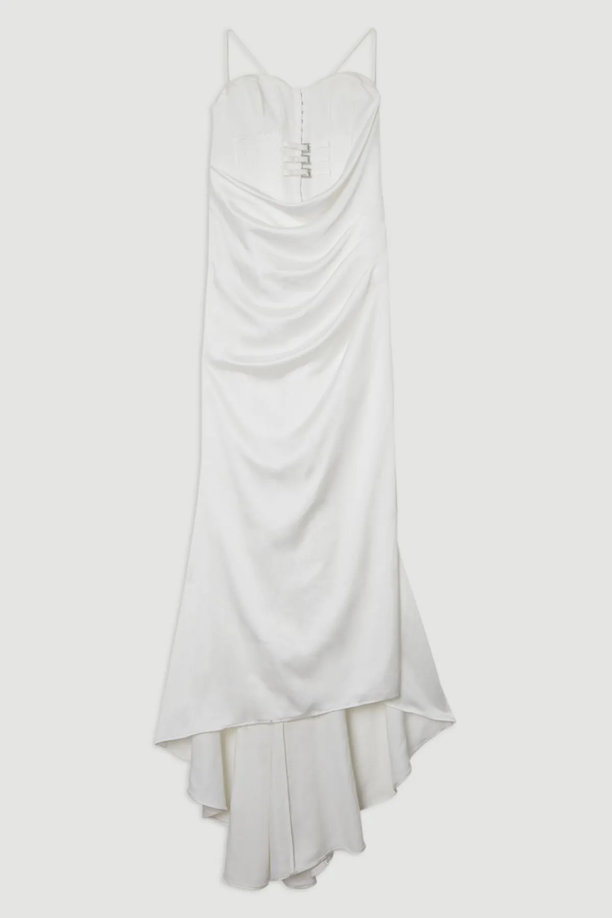 KarenMillen Collection Archive - Robe Maxi corset sur mesure en satin drapé façon queue de poisson<Femme Tailleurs|Robes Corset