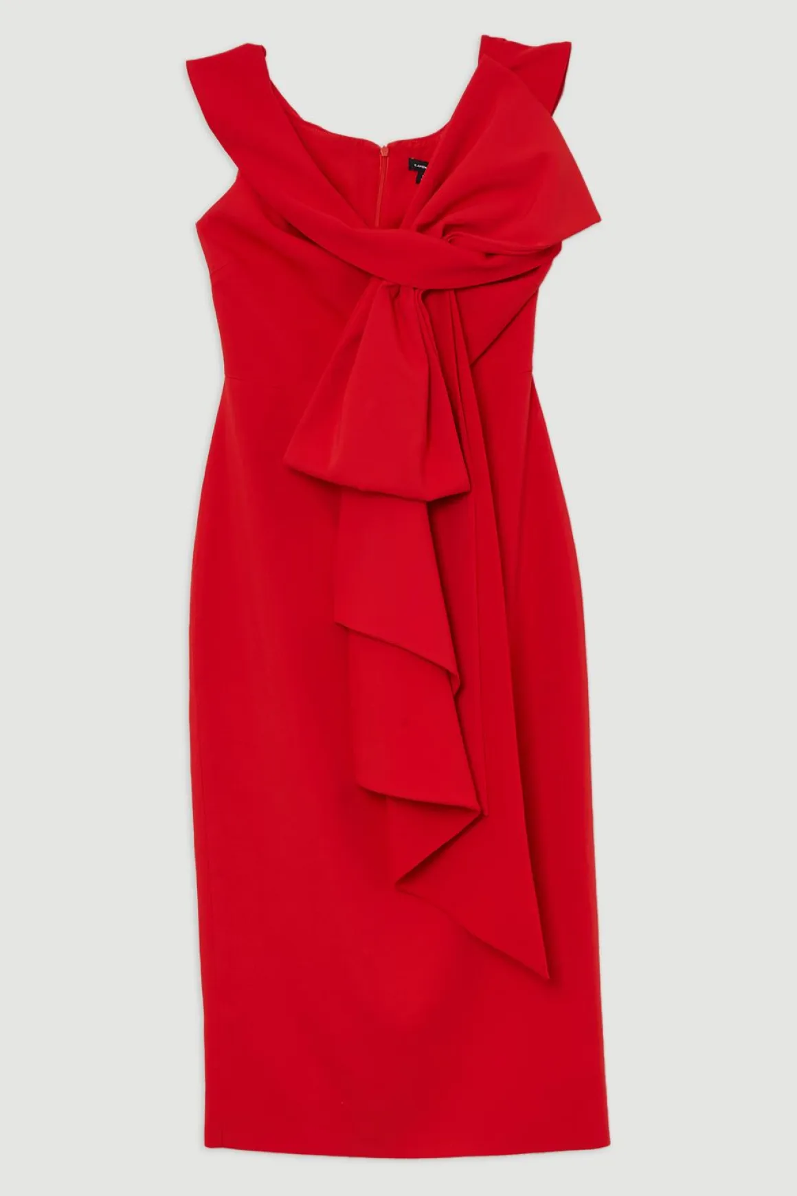Collection Archive – Robe Midaxi Asymétrique à Détail Grand Nœud et Épaules Dénudées