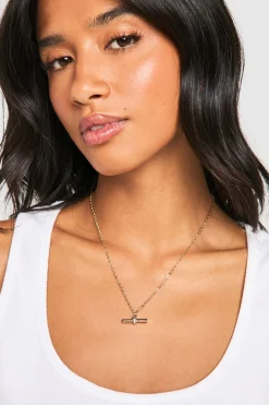 Collier barre en T doré
