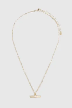 Collier barre en T doré