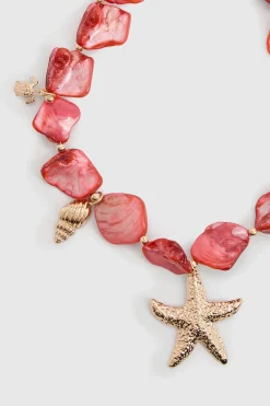 Collier À Breloques Étoile De Mer Et Coquillages