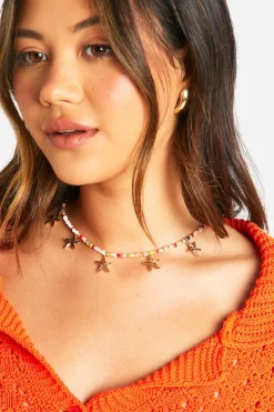 Collier À Breloques Étoiles De Mer Perlées