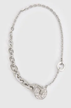 Collier Chaîne À Anneaux Cristallisés