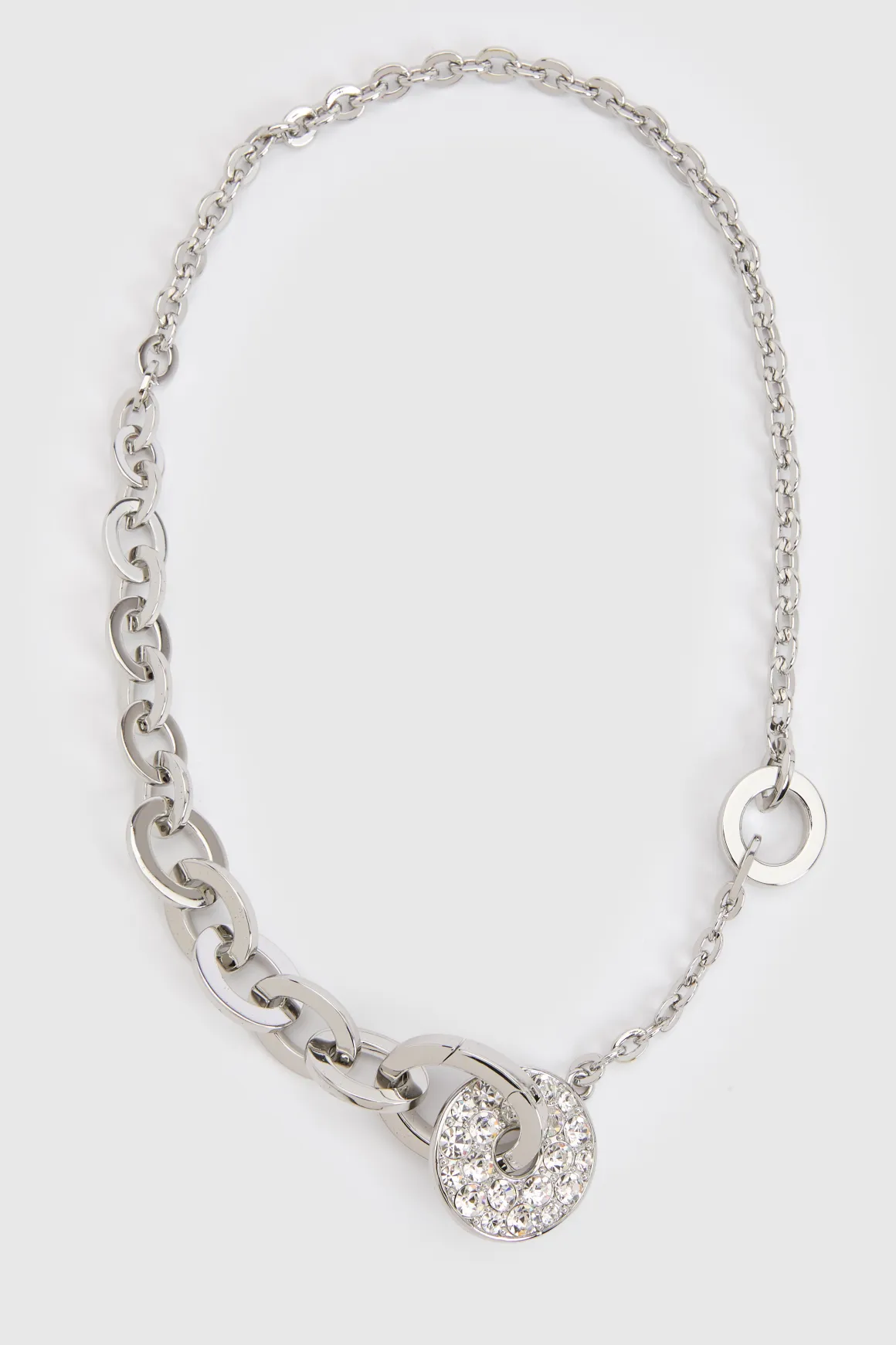 Collier Chaîne À Anneaux Cristallisés