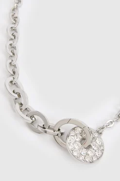 Collier Chaîne À Anneaux Cristallisés