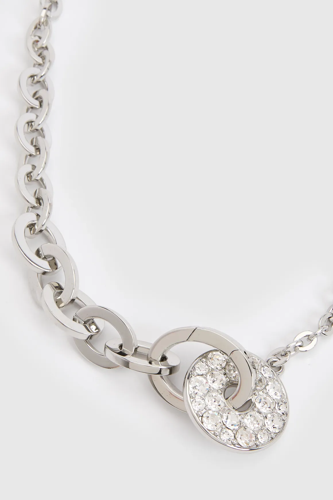 Collier Chaîne À Anneaux Cristallisés