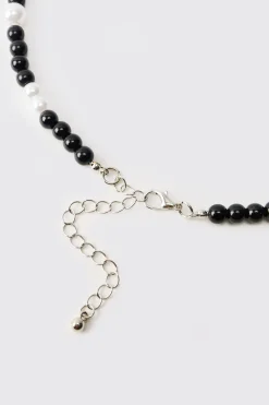 Collier Chaîne Argentée & Pendentif Perles Mixtes