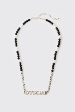 Collier Chaîne Argentée & Pendentif Perles Mixtes