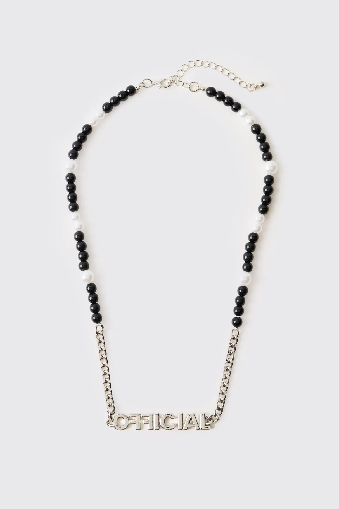 Collier Chaîne Argentée & Pendentif Perles Mixtes