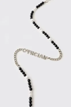 Collier Chaîne Argentée & Pendentif Perles Mixtes