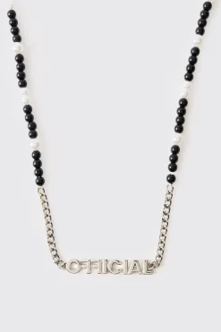 Collier Chaîne Argentée & Pendentif Perles Mixtes