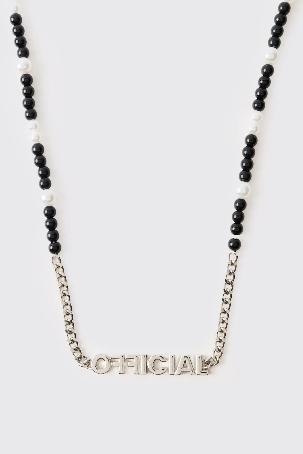 Collier Chaîne Argentée & Pendentif Perles Mixtes