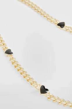 Collier Chaîne Cœur Noir