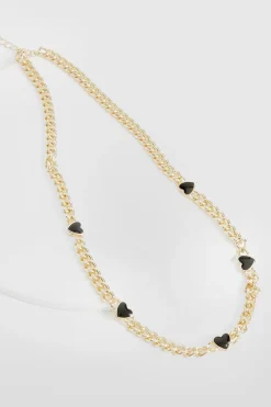 Collier Chaîne Cœur Noir