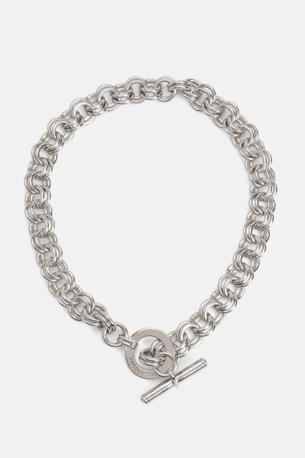 Collier chaîne en T-barre avec cristaux européens sertis à la main