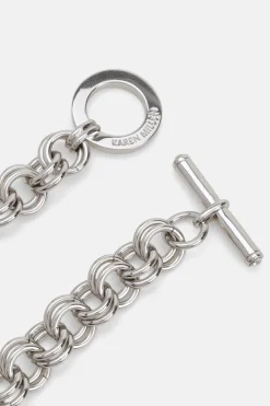 Collier chaîne en T-barre avec cristaux européens sertis à la main