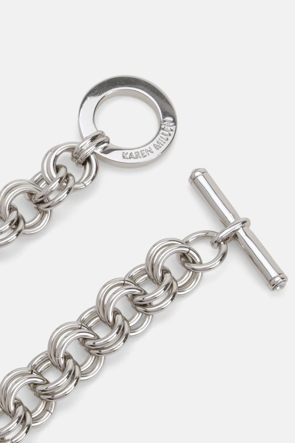 Collier chaîne en T-barre avec cristaux européens sertis à la main