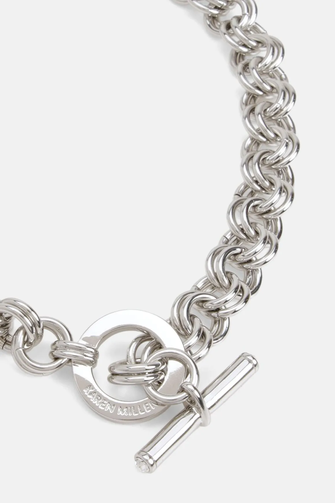 Collier chaîne en T-barre avec cristaux européens sertis à la main
