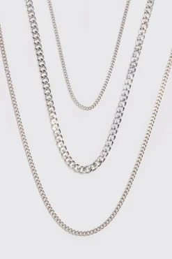 Collier chaîne 3 pièces en argent