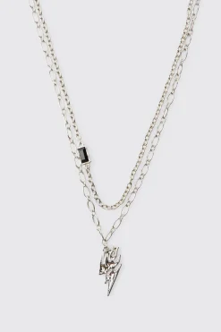boohooMAN Collier Éclair Enflammé<Homme Bijoux Et Montres