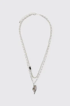boohooMAN Collier Éclair Enflammé<Homme Bijoux Et Montres