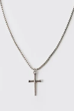Collier croix gothique en argent