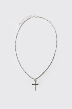 Collier croix gothique en argent