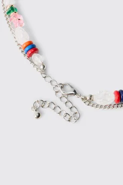 Collier Croix Multi-Rangs à Perles