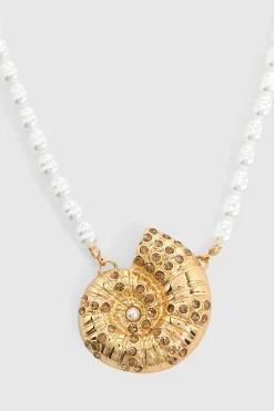 Collier De Perles Avec Pendentif Coquillage
