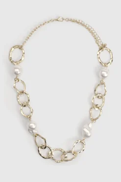 Collier À Maillons Abstraits Avec Perles
