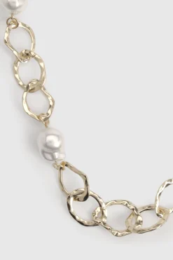 Collier À Maillons Abstraits Avec Perles