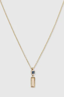 KarenMillen Collier Pendentif Cristal Taille Baguette< Colliers
