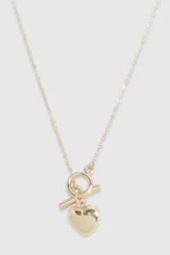 boohoo Collier pendentif cœur T-Bar< Colliers