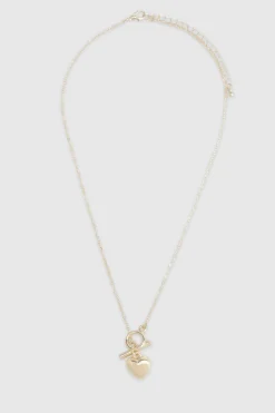 boohoo Collier pendentif cœur T-Bar< Colliers